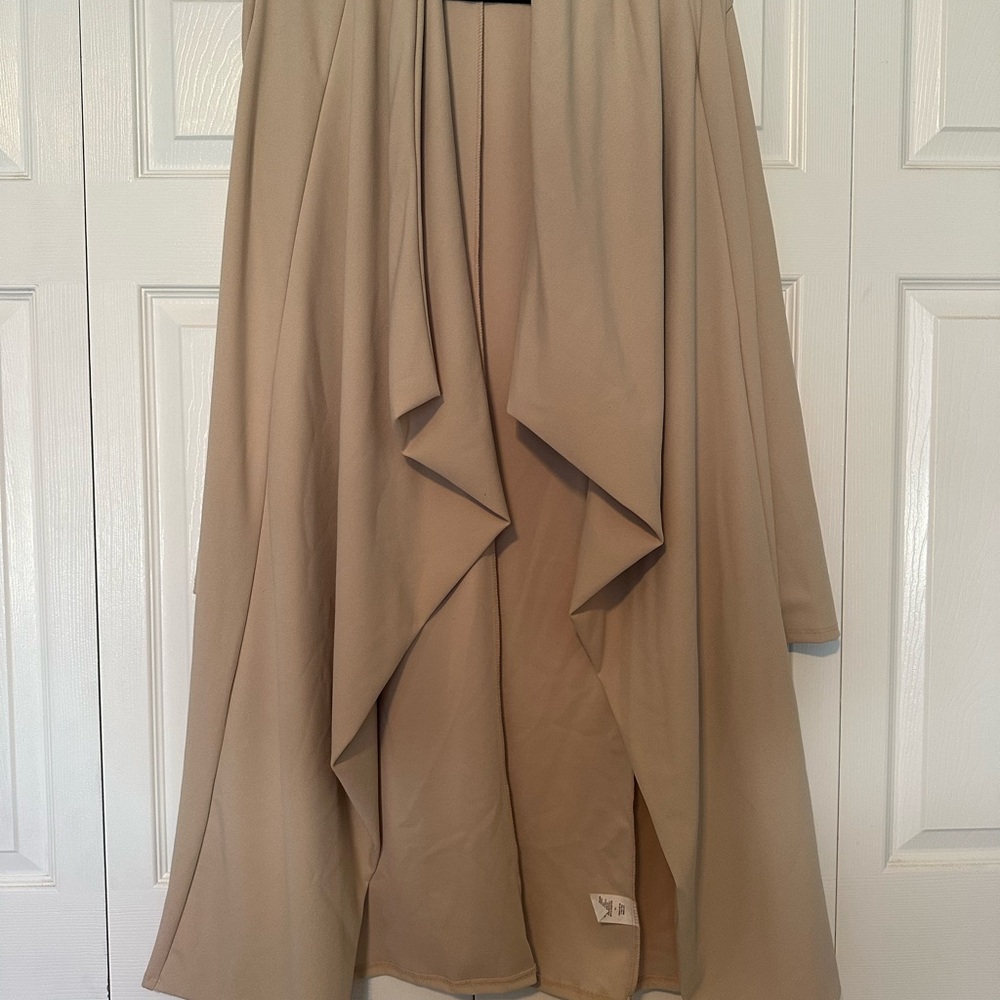 VKY & CO Tan Draped Cardigan